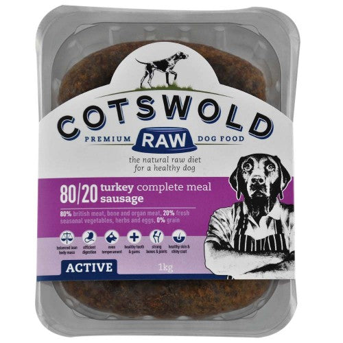 Cotswold Raw Active Sausages Turkey