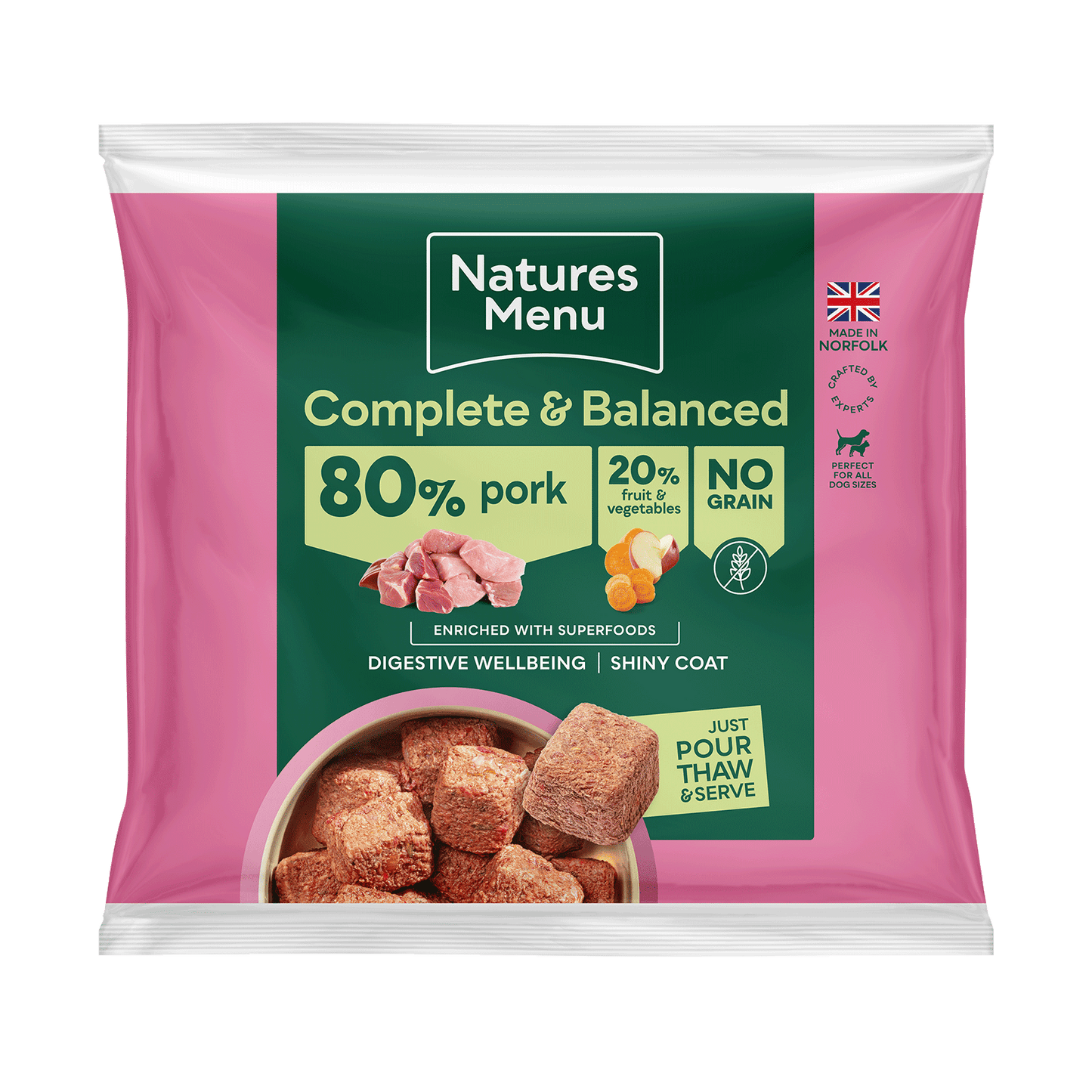 Natures Menu 80/20 Nuggets Pork 1kg