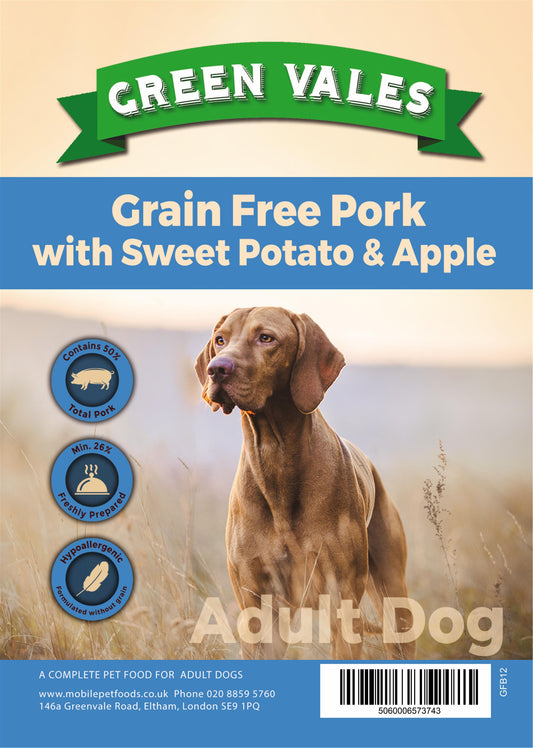 Green Vales Grain Free Pork, Sweet Potato & Apple 2kg