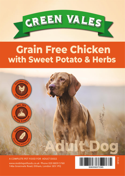 Green Vales Grain Free Chicken, Sweet Potato & Herbs 2kg