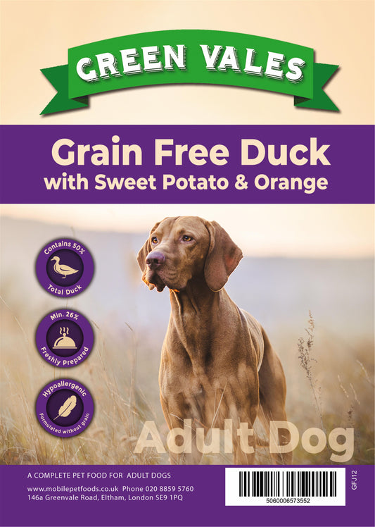 Green Vales Grain Free Duck, Sweet Potato & Orange 2kg