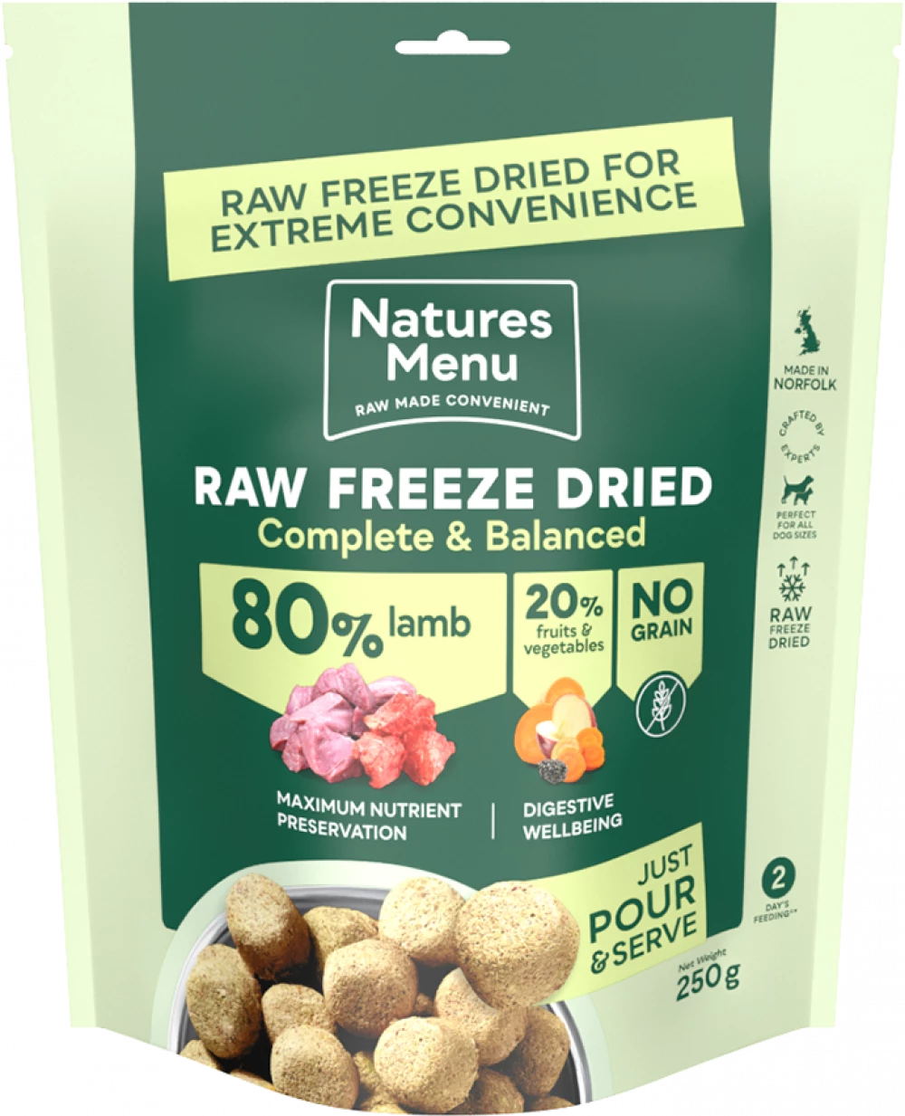 Natures Menu Freeze Dried 80/20 Complete Lamb