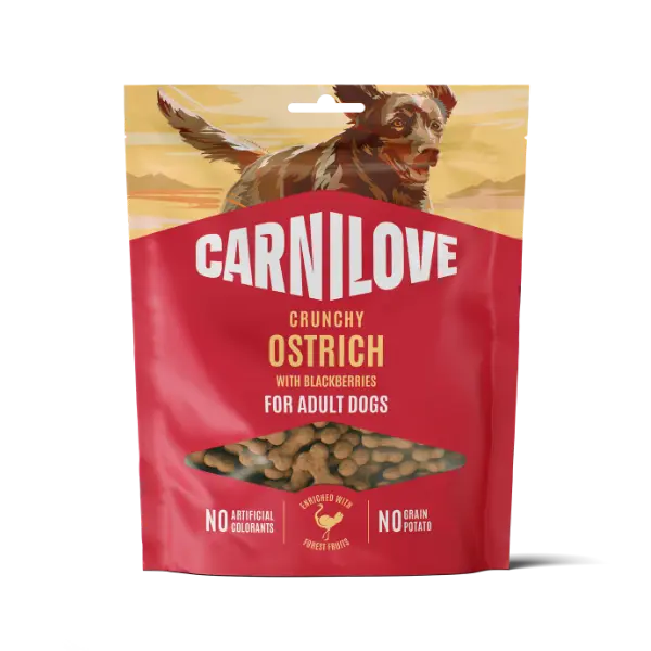 Carnilove Crunchy Dog Treats Ostrich with Blackberries 200g