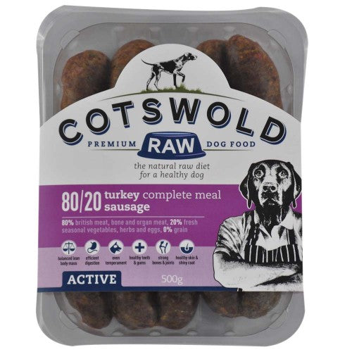 Cotswold Raw Active Sausages Turkey