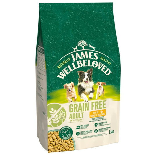 James Wellbeloved Adult Grain Free Turkey & Veg 1.5kg