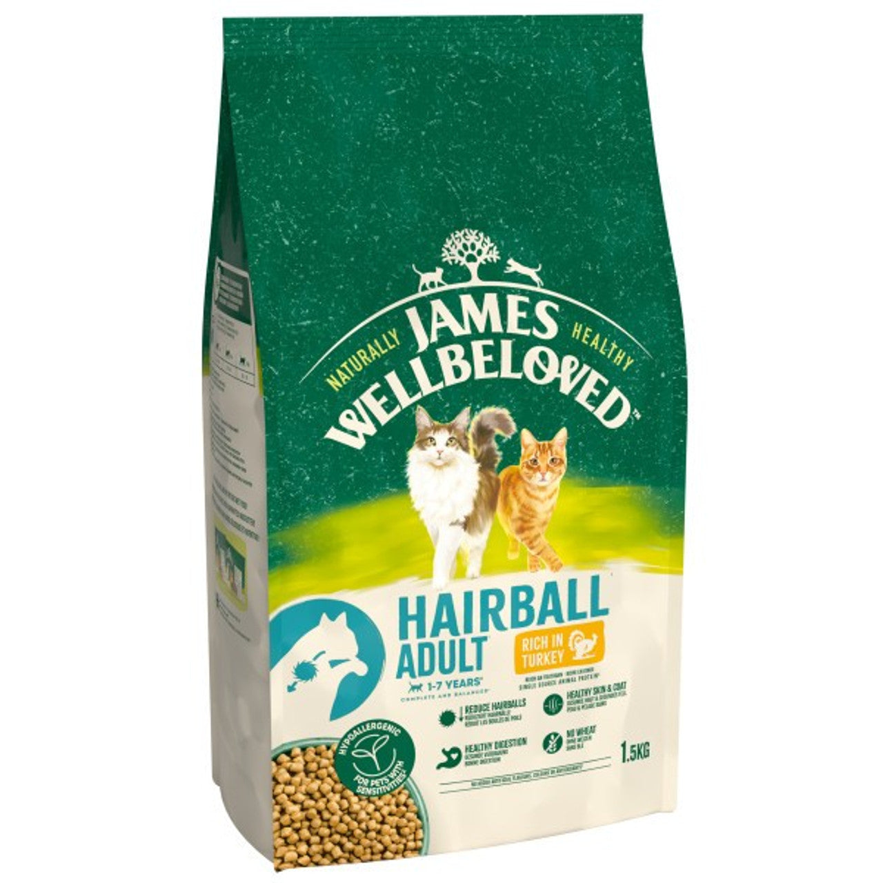 James Wellbeloved Cat Adult Hairball Turkey 1.5kg