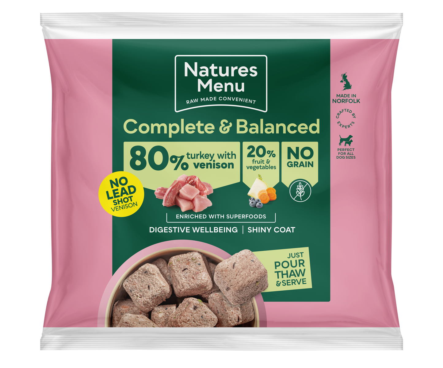Natures Menu 80/20 Turkey & Venison Nuggets