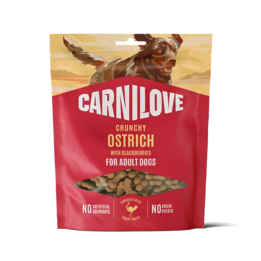 Carnilove Crunchy Dog Treats Ostrich with Blackberries 200g