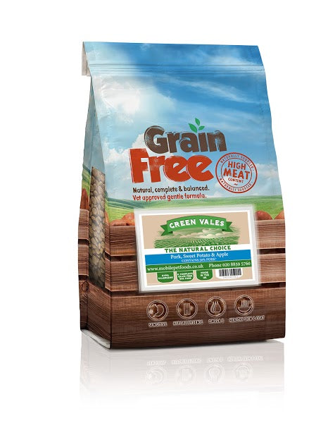 Green Vales Grain Free Pork, Sweet Potato & Apple 2kg